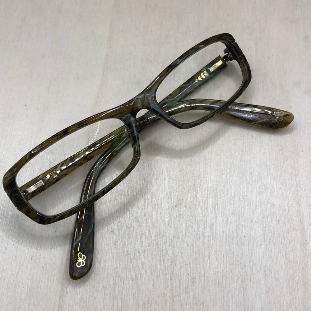 Bottega Veneta Bv 122 3n5 140 Brown & Gold Rectangular Glasses Frames Only